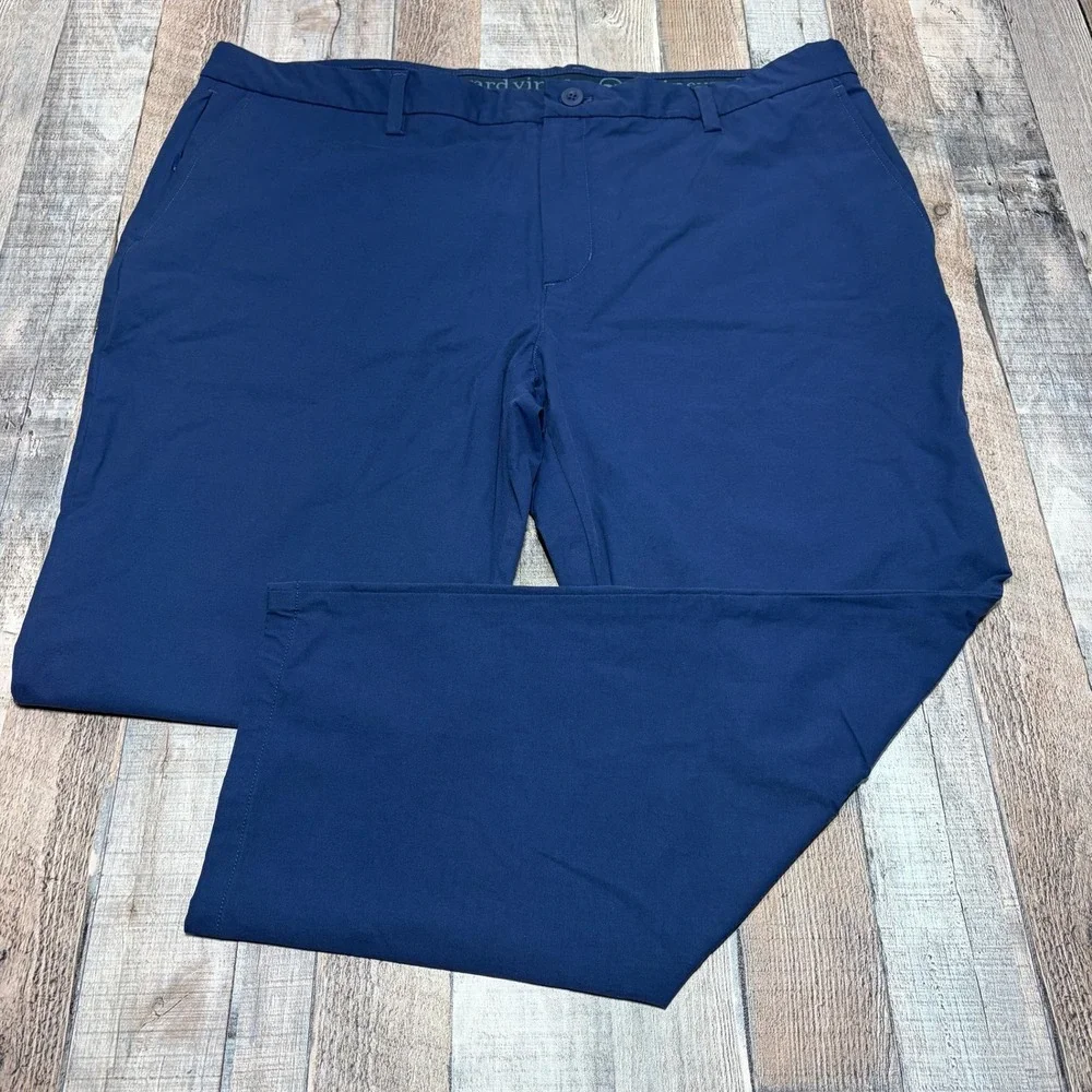 Vineyard Vines On-The-Go Pant Mens 40x27 Navy Blue Slim Fit Stretch Performance